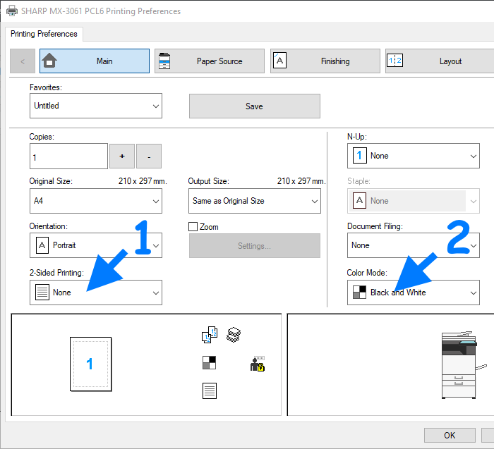 Printing Preferences